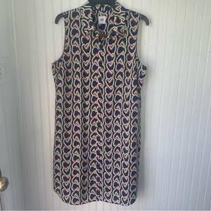 Cabi ( Medium) Chic Navy Heart Print Dress